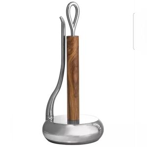 Stainless Steel and Wood Paper Towel Holder